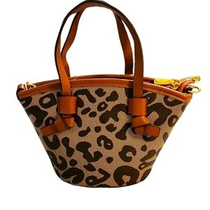 NWT Small Animal Print Bucket Bag with Crossbody Strap